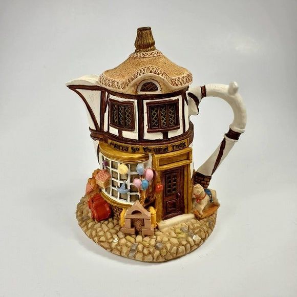 Hometown Teapot Cottages Merry Go Round Toy Shop Figurine - Picture 9 of 9